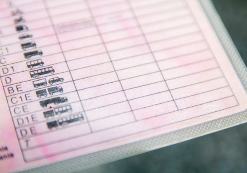 Close-up of a Portuguese driving license.