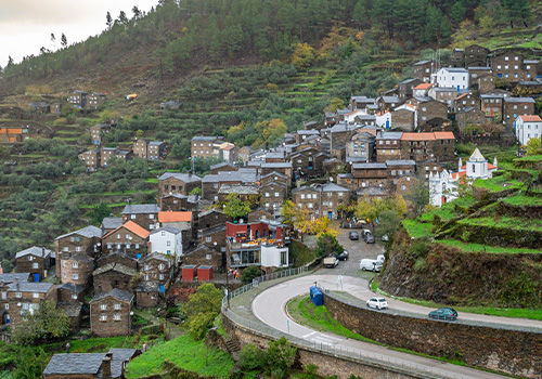 Amazing old village with schist houses, called Piodao in Serra da Estrela